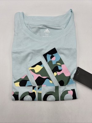 Adidas Graphic Tee Girls Size S (ages 7-8) Blue T Shirt New with Tags