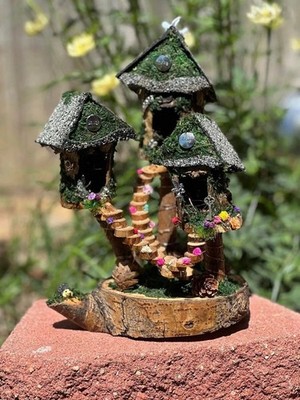 Fairy House With Magical Fairies Fully Decorated And Has Lights Fairy Night Ligh