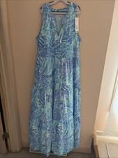 Lilly Pulitzer NWT Sydnee Maxi Dress Blue Haven Sz M