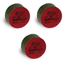 3 TIGER EMERALD Laminated Pool Billiard CUE TIPS- 13 or 14 mm -AUTHORIZED DEALER