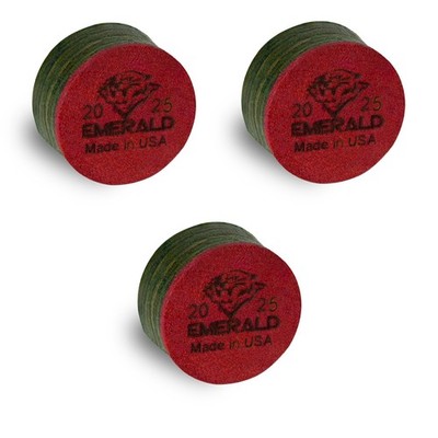 3 TIGER EMERALD Laminated Pool Billiard CUE TIPS- 13 or 14 mm -AUTHORIZED DEALER
