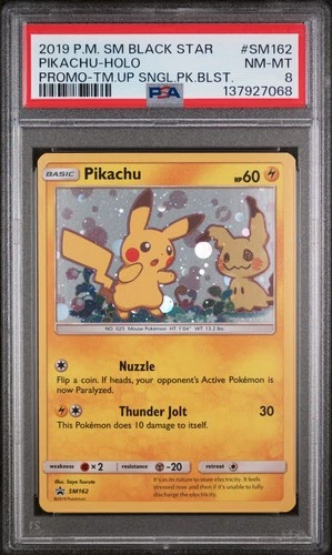 2019 POKEMON SM BLACK STAR PROMO TEAM UP SINGLE PACK BLISTERS PIKACHU-HOLO PSA 8