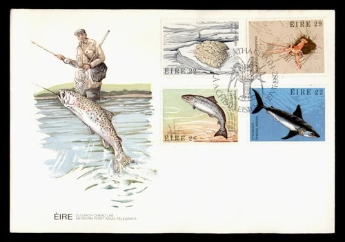 DR WHO 1982 IRELAND FDC FISH/FISHING CACHET COMBO R25190