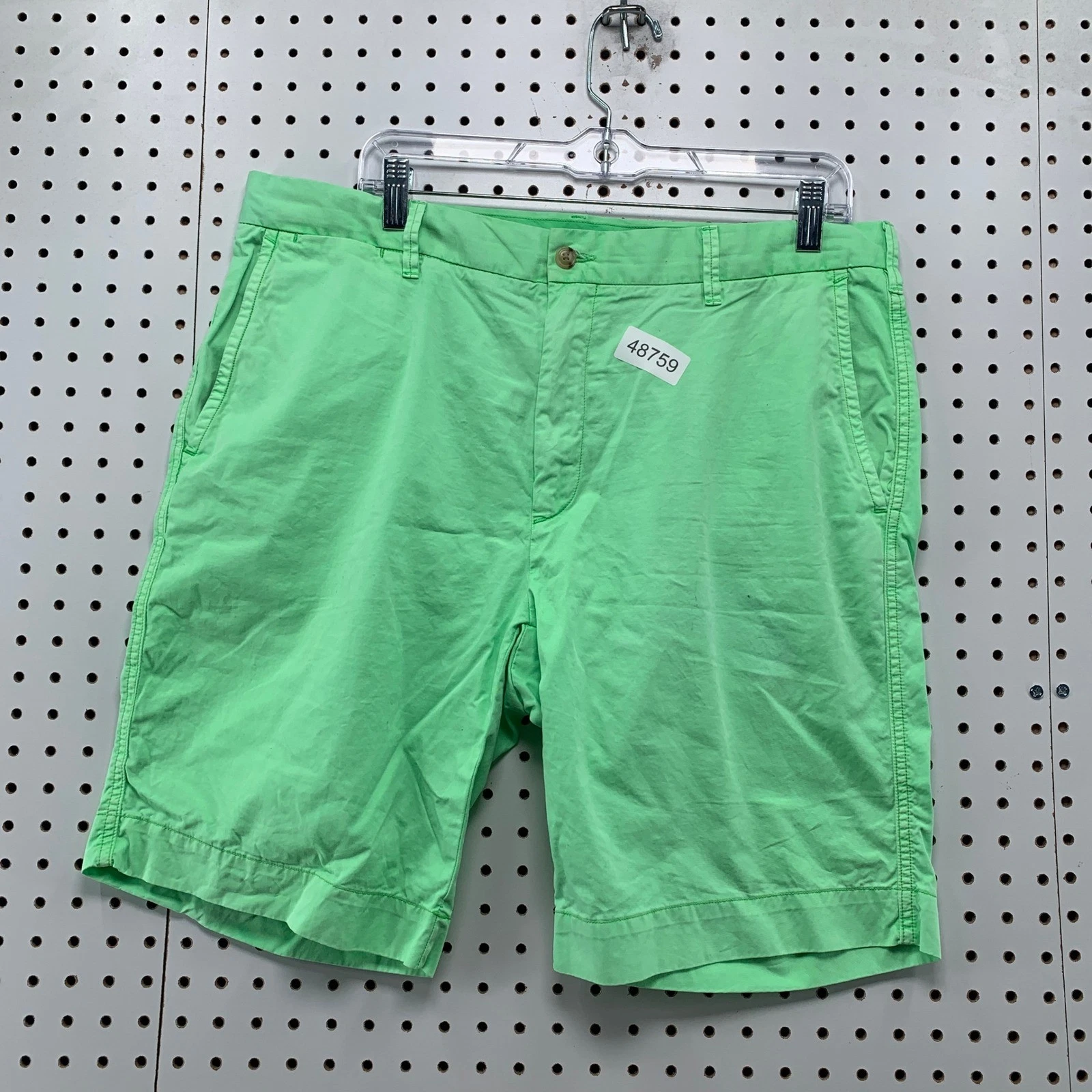 Polo Ralph Lauren Chino Shorts Mens 36 Green Flat Front Pima Cotton Blend