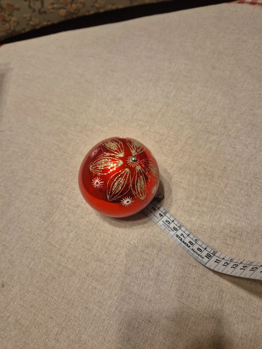 8 Palline Di Natale Giganti Rosso Lucido 25 Cm - Decorazioni Per Interni Ed Esterni, Resistenti Al Gelo Con Gancio Metallico E Nastro Dorato