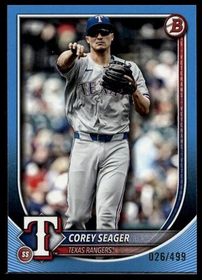 2025 Bowman #38 Corey Seager Sky Blue #/499 SN