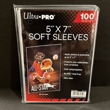 100 ULTRA PRO 5"x7" PREMIUM SOFT SLEEVES Fit Topload Photo Clear Poly No PVC 5x7