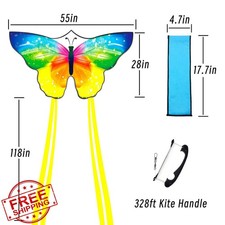Large Butterfly Kite 55''x28'' Easy Fly for Kids Adults