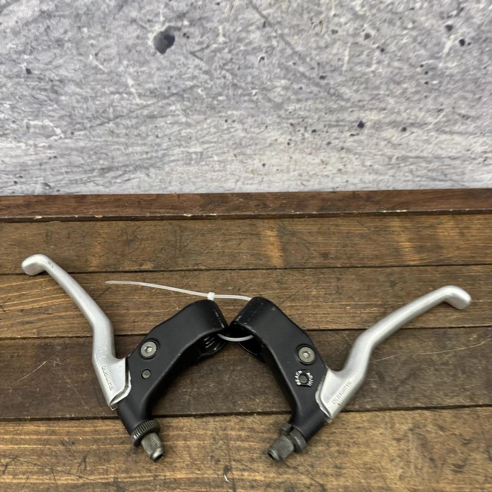 Par de palancas de freno voladizo Shimano BL-MT60 Deore vintage MTB negro plateado Foto 3 de 4