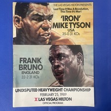 Iron Mike Tyson vs Frank Bruno Official Program Las Vegas Hilton Feb. 25, 1989