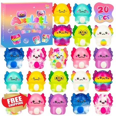 20Pack Axolotl Slow Squishy Toys, Axolotl Gifts for Kids Party Favors, Goodie...
