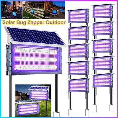 Solar Bug Zapper Outdoor Mosquito Zapper 4500V Waterproof Electric Fly Zapper US