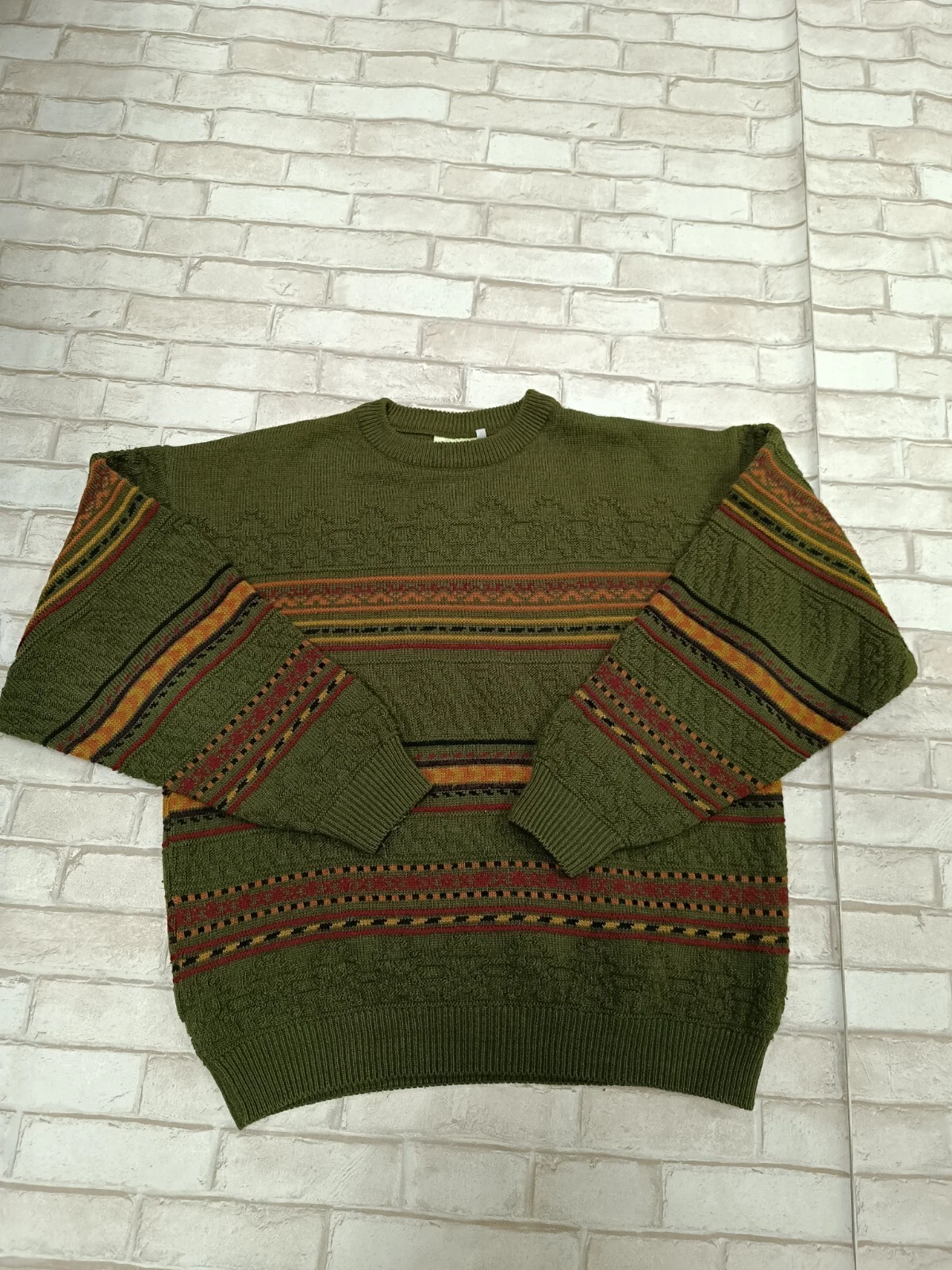 Conwell Outdoor vintage green knitted sweater wool blend size L fits XL