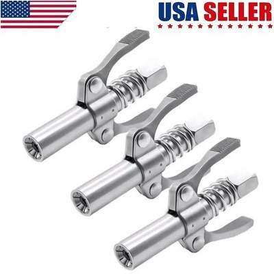 3Pcs 10000PSI Grease Gun Coupler Quick Release Lock Oil Injection Nozzle