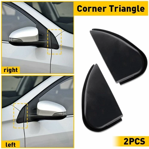 Side Corner Triangle Mirror Molding Cover Trim 2Pc Fit Toyota Corolla 2014-2016
