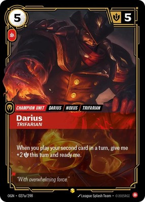 Riftbound Darius, Trifarian (V.2 - Showcase) 027a League of Legends, Englisch,NM
