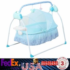 Auto-Swing Motions Baby Rocking  Bluetooth USB Electric Cradle Infant Bed Crib