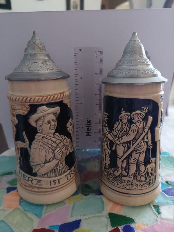Two German Made Steins 1/4 L Each