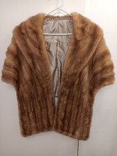 Vintage Mink Stole Satin Lining One Size