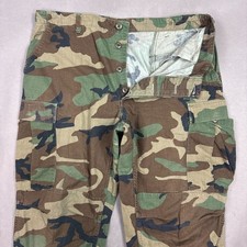 Vintage US Military Pants Mens Large Camo Woodland Cargo Trouser 34x32 Utility