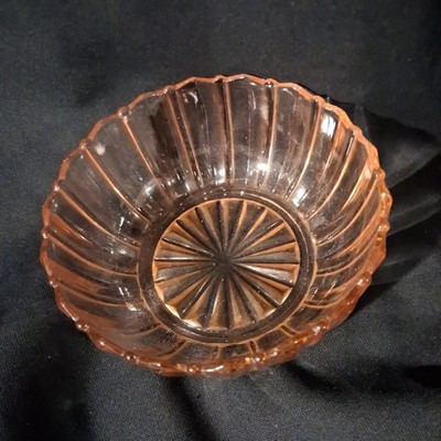 Anchor Hocking Fortune Pink Dessert Bowl Fruit Pink Depression Glass 4.5 