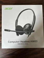 ACER Hw03 USB Headset with Microphone for PC - Noise-Cancelling High-Clarity New