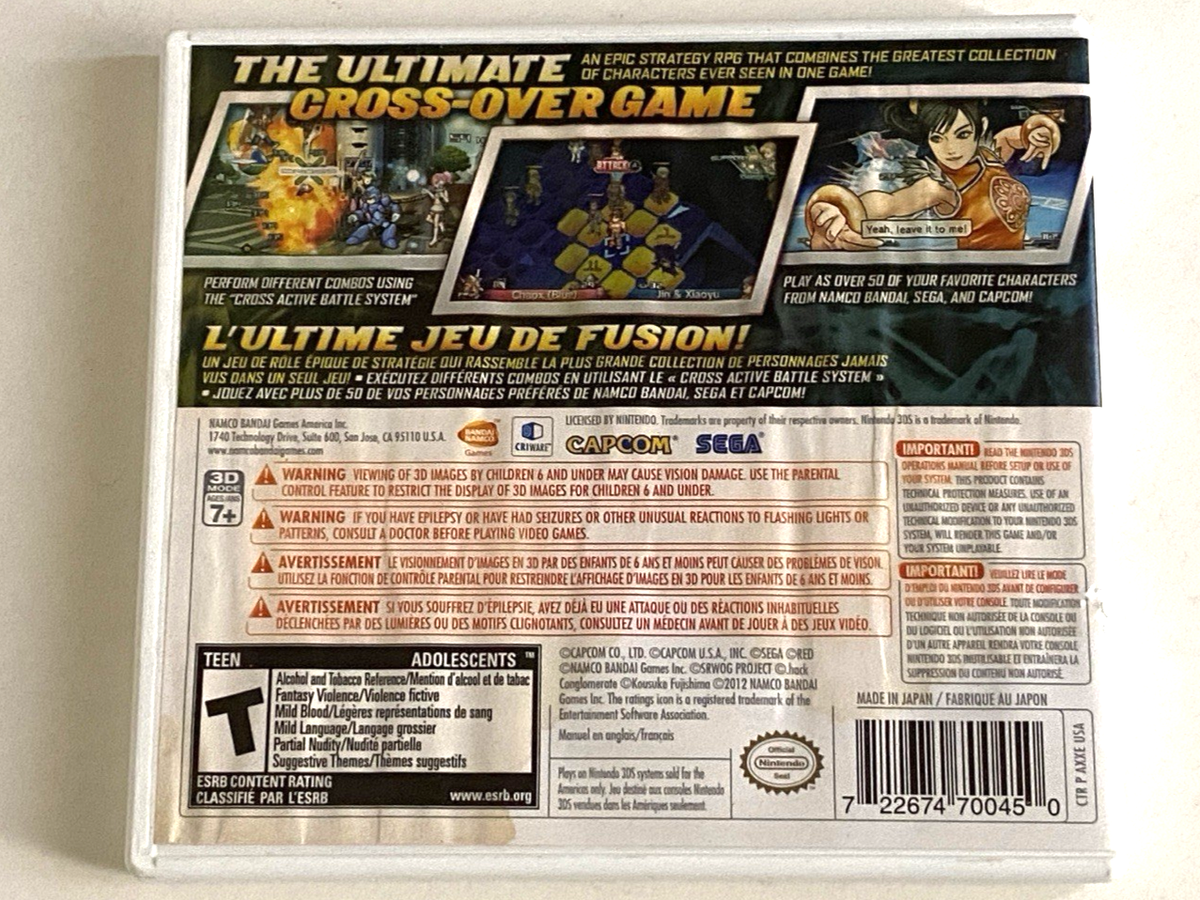 Project X Zone 1 Nintendo 3DS Game Case Damaged RPG Tactics Namco