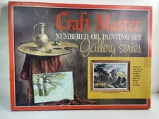 Vtg Paint By Number Giant Craft Master Gallery 18”x 24” Mountain Majesty In Box