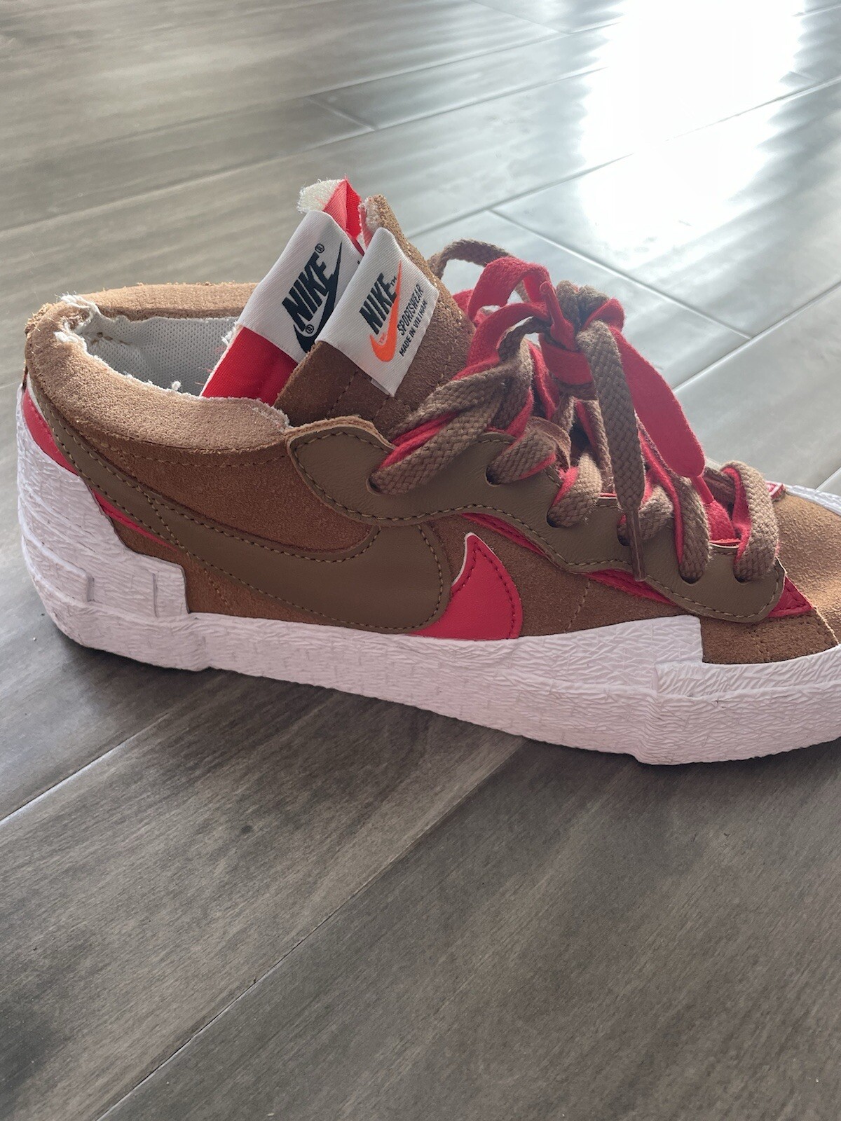 SACAI X NIKE Taglia 8 Nike sacai x Blazer Low British Tan