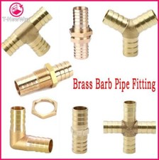 Brass Pipe Fitting Barbed Hosetail Joiner Tubing Connector Air Water Fuel Gas