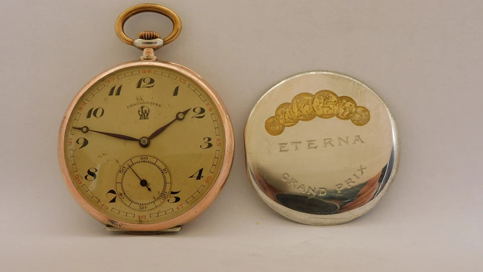 Orologio da tasca argento Funzionante ETERNA silver pocket watch Working C4 Foto 2 de 4