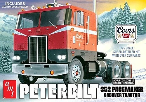 AMT Peterbilt 352 Pacemaker COE Coors Beer - Plastic Model Truck Kit - 1/25