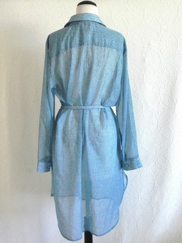 Vestido Camisa Choco's/Cubierta Manga Larga Chifón Corbata Cintura Cintura Alta-Baja Talla 2 - Imagen 3 de 11