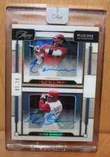 Elly De La Cruz Deion Sanders 2024 Panini Three & Two Plus One Auto Gold 1/10