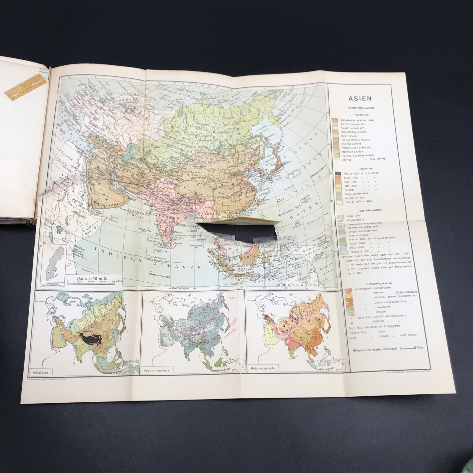 Vintage c1920s Bonniers 11 Maps Swedish Conversational Dictionary Book 5" x 7.5"