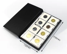  10 Pages Coin Stock Book 80 Pocket Album for 2x2 Paper Flip Holders Storage