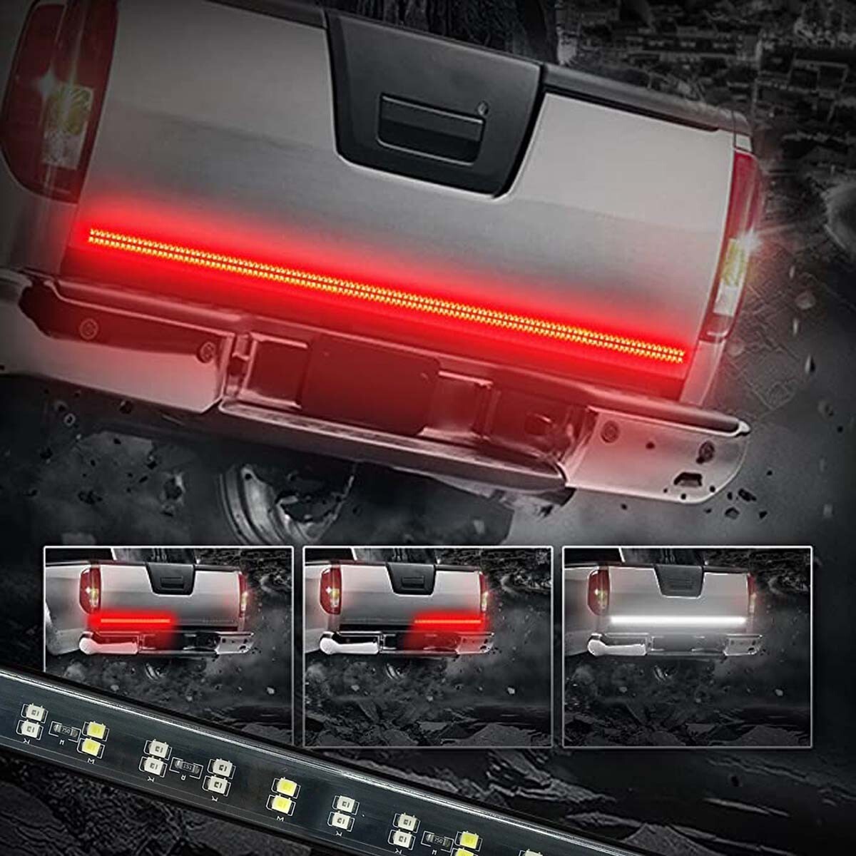60" LED Truck Strip Tailgate Light Bar For Dodge Ram 1500/2500 – 5-Function, Red, IP65 Waterproof
