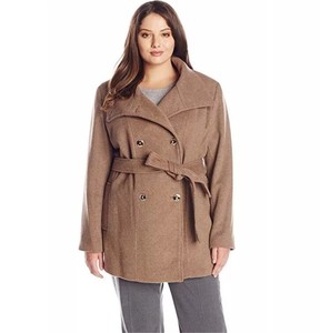 plus size tan wool coat