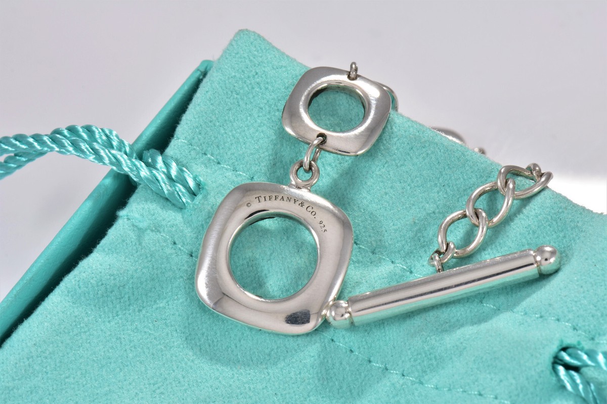 Tiffany & Co Sterling Silver Square Cushion Link Toggle