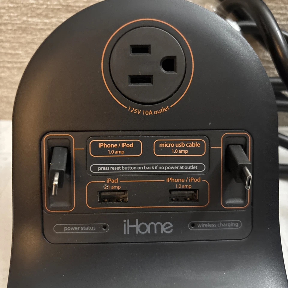 Estación de carga de escritorio iHome HiW44 Qi inalámbrica micro USB doble USB Y MÁS FUNCIONA Foto 3 de 4