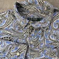 Lauren Ralph Lauren Blue Paisley Tunic Shirt Women S Pullover Preppy Cottagecore