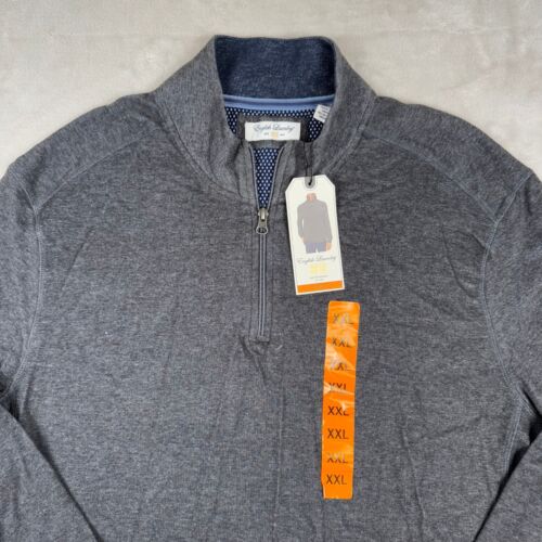 Men's English Laundry 1/4 Zip Pullover Shirt Size XXL Mock Neck Long Sleeve Gray