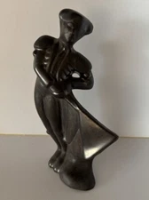 Vintage Mid Century Matte Black Matador Bull Fighter Figure 6.5”