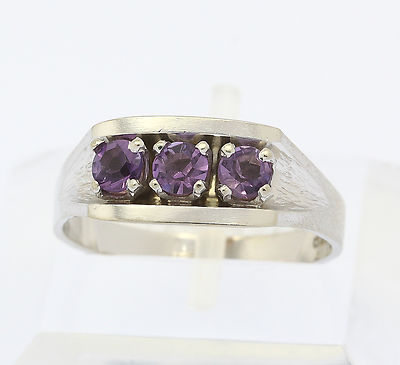    Ring in 8 kt 8k 333 er Weiß Gold mit Amethyst Goldring Amethystring Gr 57,5  