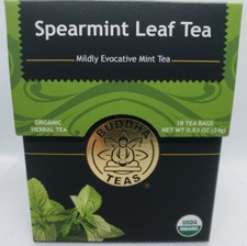 Buddha Teas Certified Organic Spearmint Leaf Tea 18 Tea Bags