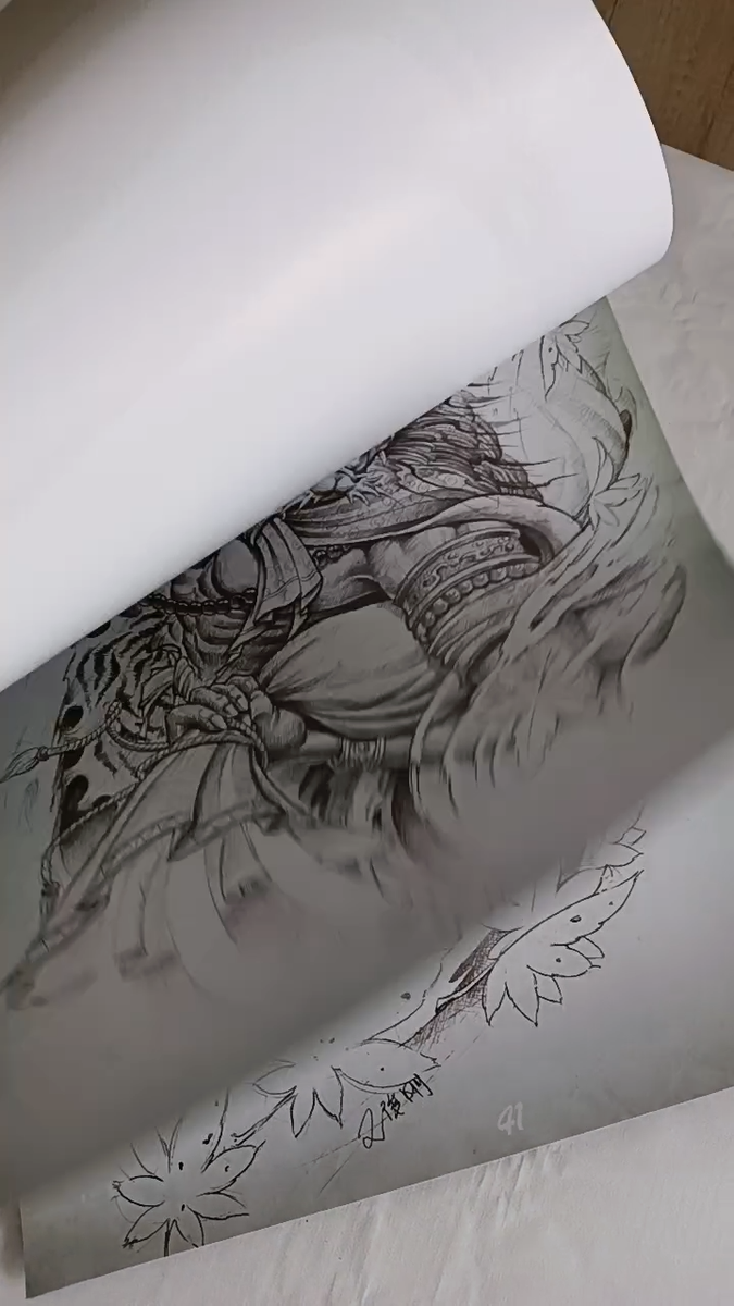 Traditional Oriental Japanese Style Full Back Tattoo Flash