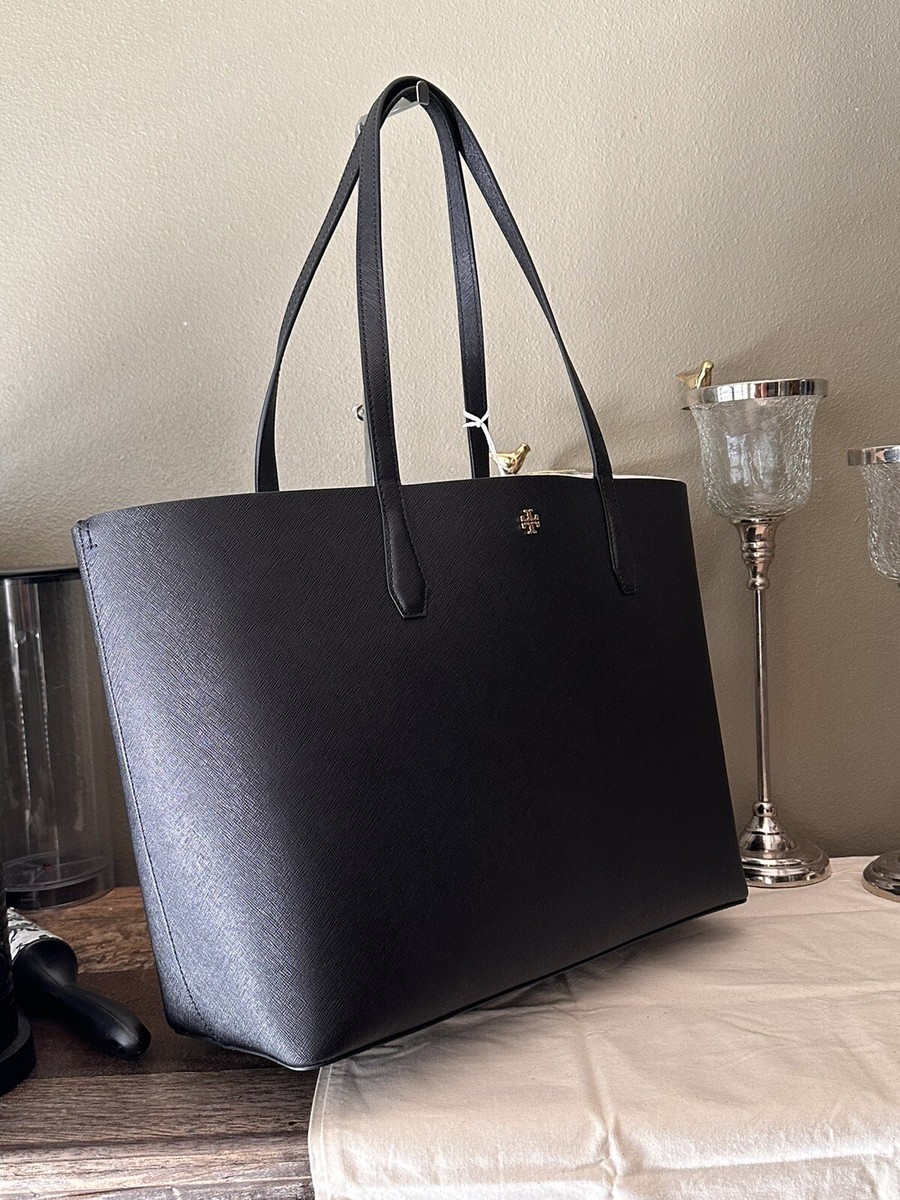 NWT Tory Burch 154319 Blake Saffiano Leather Tote Black Large Bag