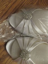 TOUCH UP LADIES SPECIAL OCCASION/BRIDAL SHOES WHITE W/RHINESTONES NEW IN BOX