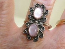 VINTAGE SOUTHWESTER STERLING SILVER  MOTHER OF PEARL RING SZ 8 1/2