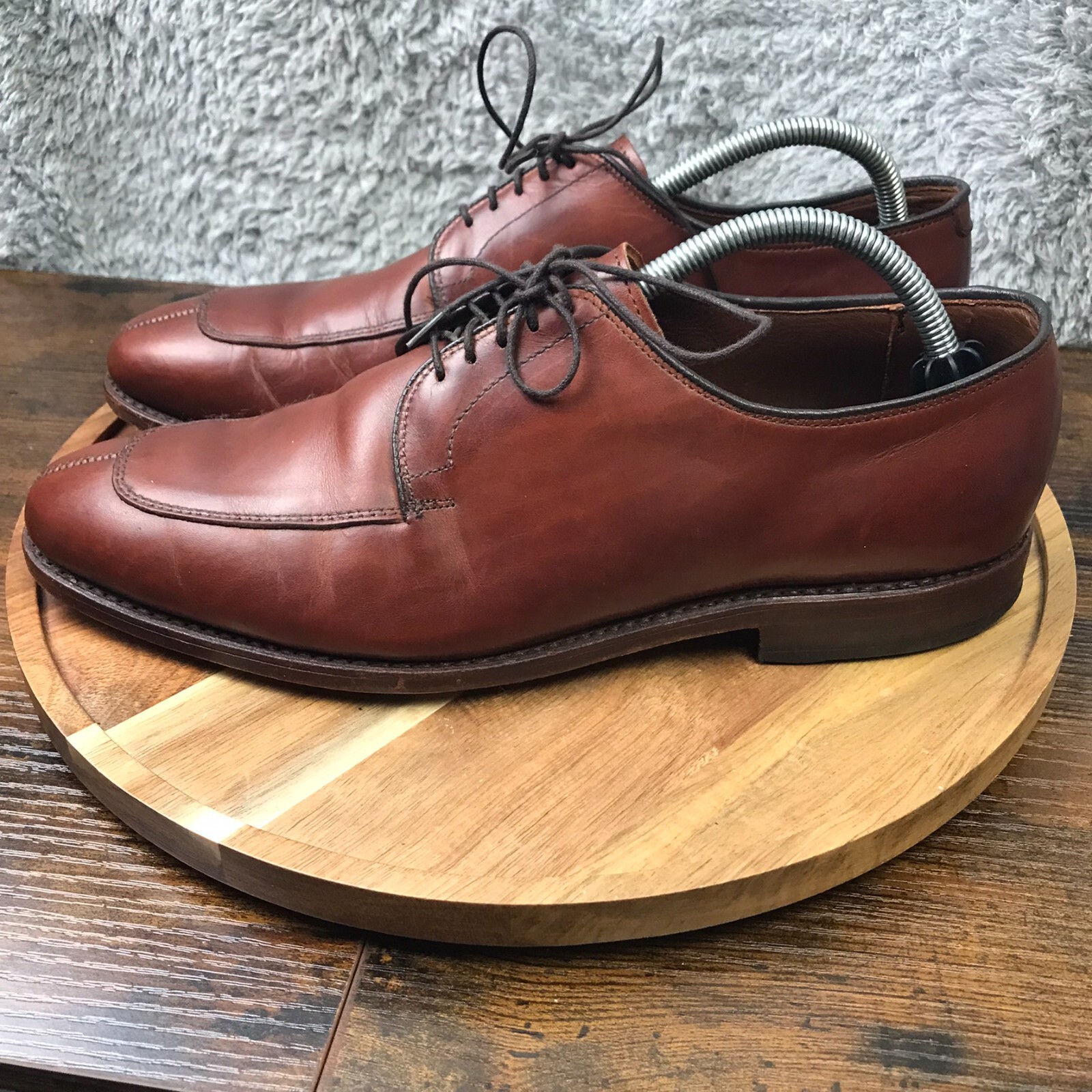 Allen Edmonds DelRay Dress Shoes Mens 9.5D Brown Split Toe Blucher Derby